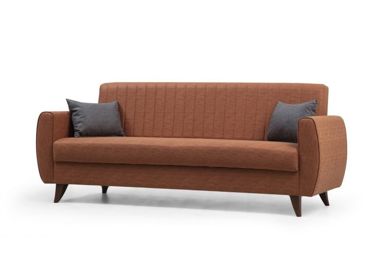 Dalima 3-istuttava vuodesohva 55x183 cm säilytystilalla, kangas - Terrakotta - Huonekalut - Sohva - Vuodesohva - 3 istuttava vuodesohva