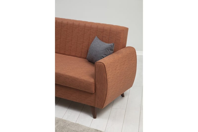 Dalima 3-istuttava vuodesohva 55x183 cm säilytystilalla, kangas - Terrakotta - Huonekalut - Sohva - Vuodesohva - 3 istuttava vuodesohva