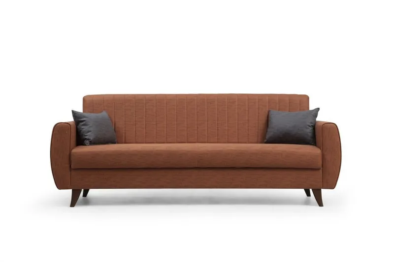 Dalima 3-istuttava vuodesohva 55x183 cm säilytystilalla, kangas, Terrakotta