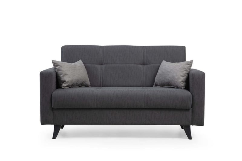 Darcia 2-istuttava vuodesohva 55x125 cm säilytystilalla kankaasta, Antrasiitti