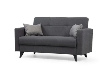 Darcia 2-istuttava vuodesohva 55x125 cm säilytystilalla kankaasta - Antrasiitti - Huonekalut - Sohva - Vuodesohva
