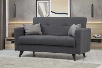 Darcia 2-istuttava vuodesohva 55x125 cm säilytystilalla kankaasta - Antrasiitti - Huonekalut - Sohva - Vuodesohva