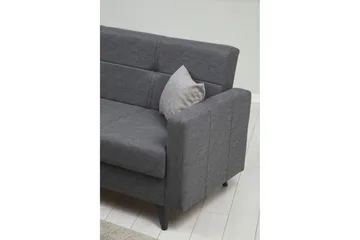 Darcia 3-istuttava vuodesohva 55x183 cm säilytystilalla kankaalla - Harmaa - Huonekalut - Sohva - Vuodesohva - 3 istuttava vuodesohva