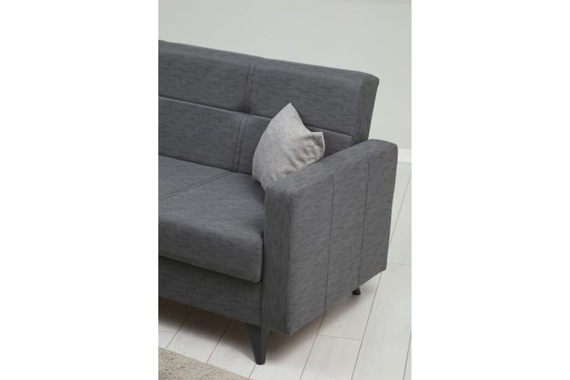 Darcia 3-istuttava vuodesohva 55x183 cm säilytystilalla kankaalla - Harmaa - Huonekalut - Sohva - Vuodesohva - 3 istuttava vuodesohva