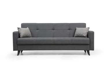 Darcia 3-istuttava vuodesohva 55x183 cm säilytystilalla kankaalla - Harmaa - Huonekalut - Sohva - Vuodesohva - 3 istuttava vuodesohva