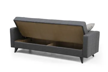 Darcia 3-istuttava vuodesohva 55x183 cm säilytystilalla kankaalla - Harmaa - Huonekalut - Sohva - Vuodesohva - 3 istuttava vuodesohva