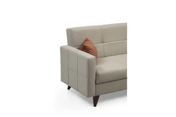 Darcia 3-istuttava vuodesohva 75x183 cm säilytystilalla kankaasta - Beige - Huonekalut - Sohva - Vuodesohva - 3 istuttava vuodesohva