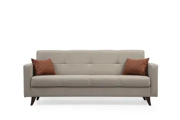 Darcia 3-istuttava vuodesohva 75x183 cm säilytystilalla kankaasta - Beige - Huonekalut - Sohva - Vuodesohva - 3 istuttava vuodesohva