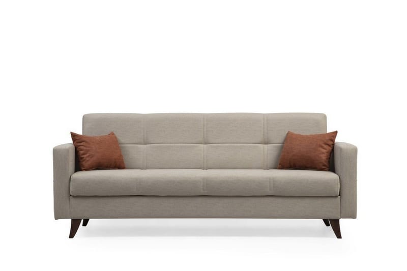Darcia 3-istuttava vuodesohva 75x183 cm säilytystilalla kankaasta, Beige