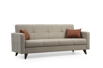 Darcia 3-istuttava vuodesohva 75x183 cm säilytystilalla kankaasta - Beige - Huonekalut - Sohva - Vuodesohva - 3 istuttava vuodesohva