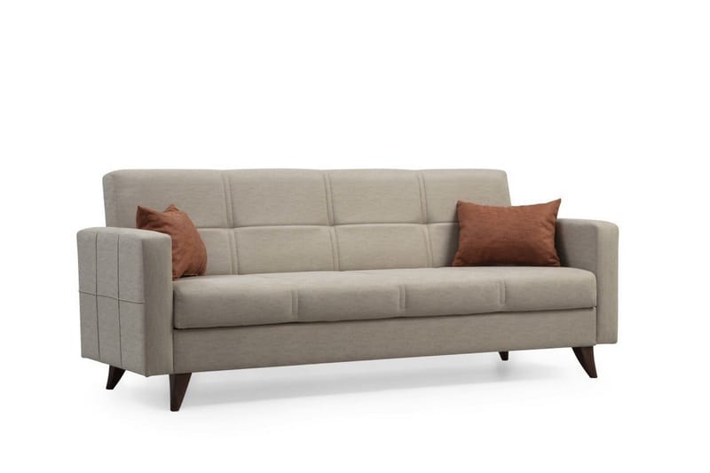 Darcia 3-istuttava vuodesohva 75x183 cm säilytystilalla kankaasta - Beige - Huonekalut - Sohva - Vuodesohva - 3 istuttava vuodesohva