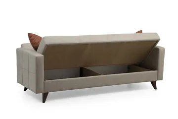Darcia 3-istuttava vuodesohva 75x183 cm säilytystilalla kankaasta - Beige - Huonekalut - Sohva - Vuodesohva - 3 istuttava vuodesohva