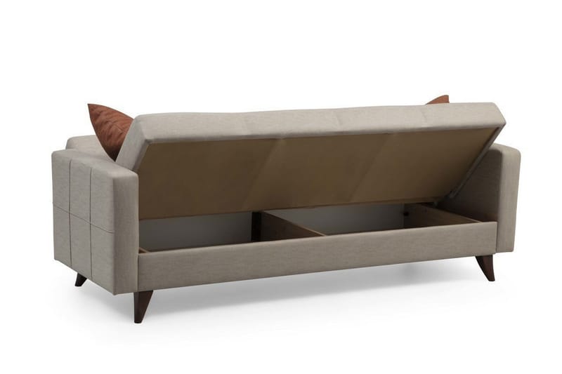 Darcia 3-istuttava vuodesohva 75x183 cm säilytystilalla kankaasta - Beige - Huonekalut - Sohva - Vuodesohva - 3 istuttava vuodesohva