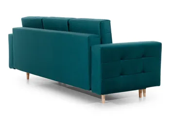 Deadra 3-istuttava vuodesohva 133x196 cm kankaalla - Petrooli - Huonekalut - Sohva - Vuodesohva - 3 istuttava vuodesohva