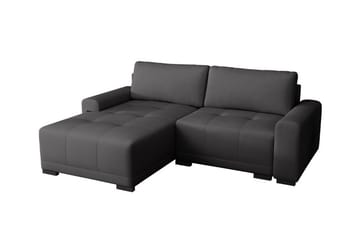 Denegal 2-istuttava vasemmanpuoleinen vuodesohva säilytystilalla 130x190 cm kangasta - Antrasiitti - Huonekalut - Sohva - Vuodesohva