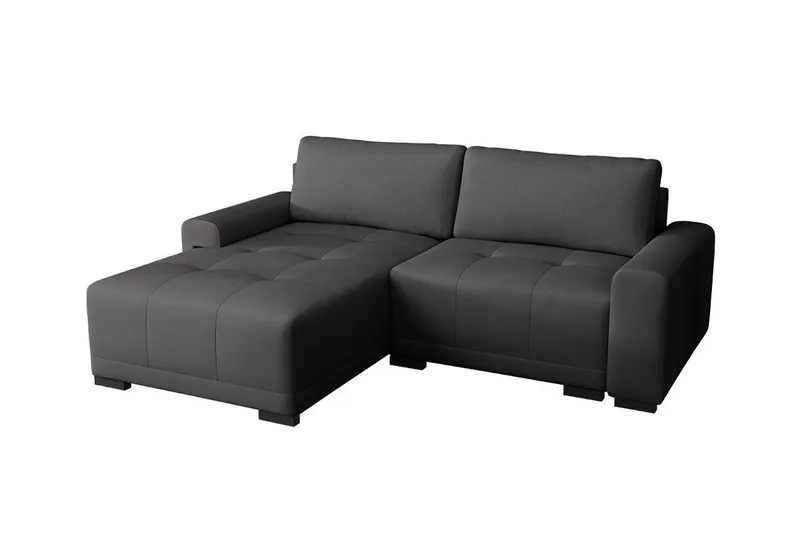 Denegal 2-istuttava vasemmanpuoleinen vuodesohva säilytystilalla 130x190 cm kangasta, Antrasiitti