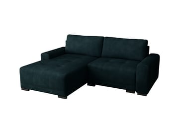 Denegal 2-istuttava vasemmanpuoleinen vuodesohva säilytystilalla 130x190 cm samettia - Vihreä - Huonekalut - Sohva - Vuodesohva