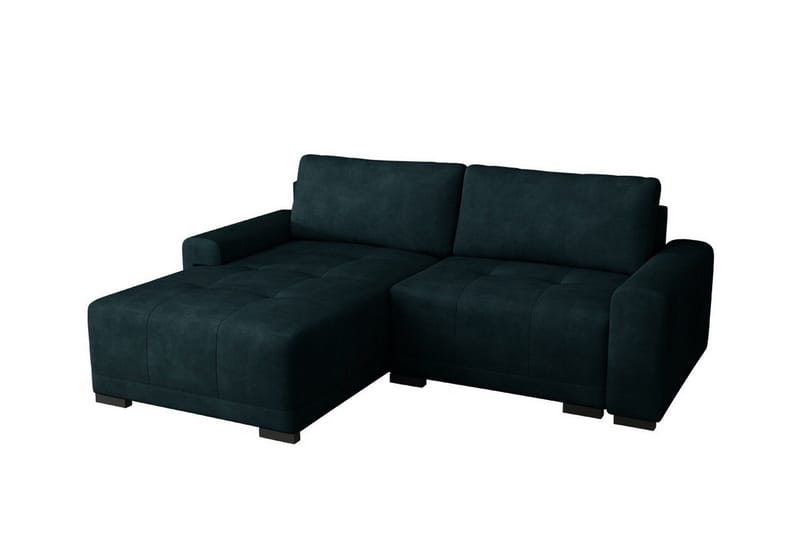 Denegal 2-istuttava vasemmanpuoleinen vuodesohva säilytystilalla 130x190 cm samettia, Vihreä