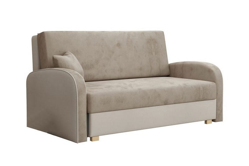 Denegal 2-istuttava vuodesohva 132x196 cm säilytyksellä samettia, Beige