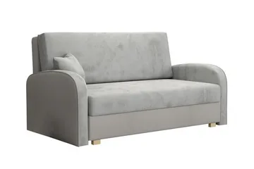 Denegal 2-istuttava vuodesohva 132x196 cm säilytyksellä samettia - Harmaa - Huonekalut - Sohva - Vuodesohva