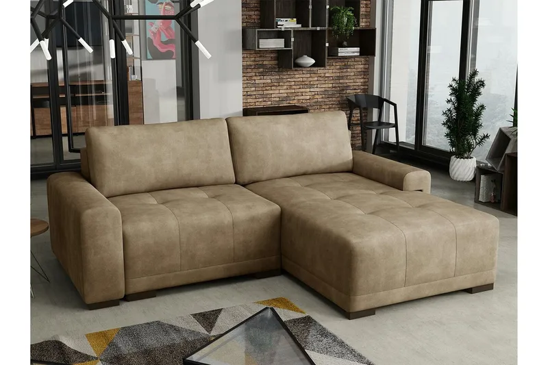 Denegal 2-sits Hörnbäddsoffa Brown - Huonekalut - Sohva - Vuodesohva