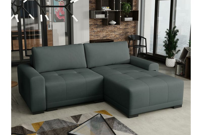 Denegal 2-sits Hörnbäddsoffa NO_BRAND Dark blue||Dark grey - Huonekalut - Sohva - Vuodesohva