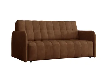 Denegal 3-istuttava jatkettava vuodesohva 152x196 cm säilytystilalla kankaalla - Konjakki - Huonekalut - Sohva - Vuodesohva - 3 istuttava vuodesohva