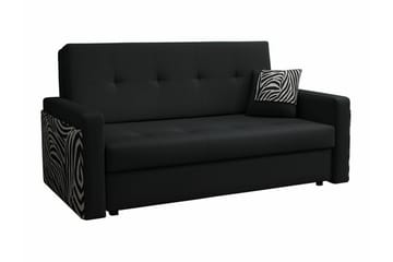 Denegal 3-istuttava vuodesohva 130x196 cm säilytystilalla keinonahkaa - Musta - Huonekalut - Sohva - Vuodesohva - 3 istuttava vuodesohva