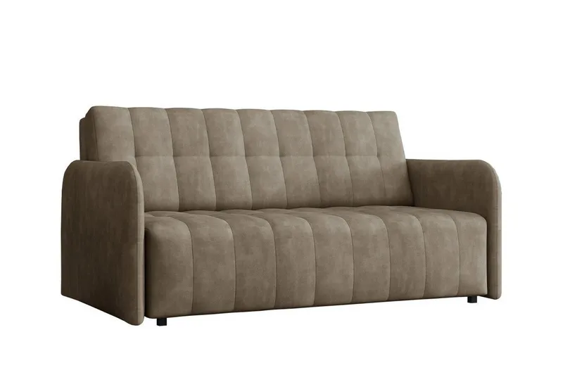 Denegal 3-istuttava vuodesohva 152x196 cm säilytystilalla kankaasta, Harmaanruskea
