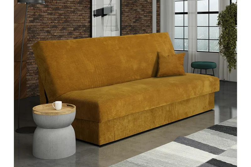 Denegal 3-sits Bäddsoffa Dark yellow - Huonekalut - Sohva - Vuodesohva - 3 istuttava vuodesohva