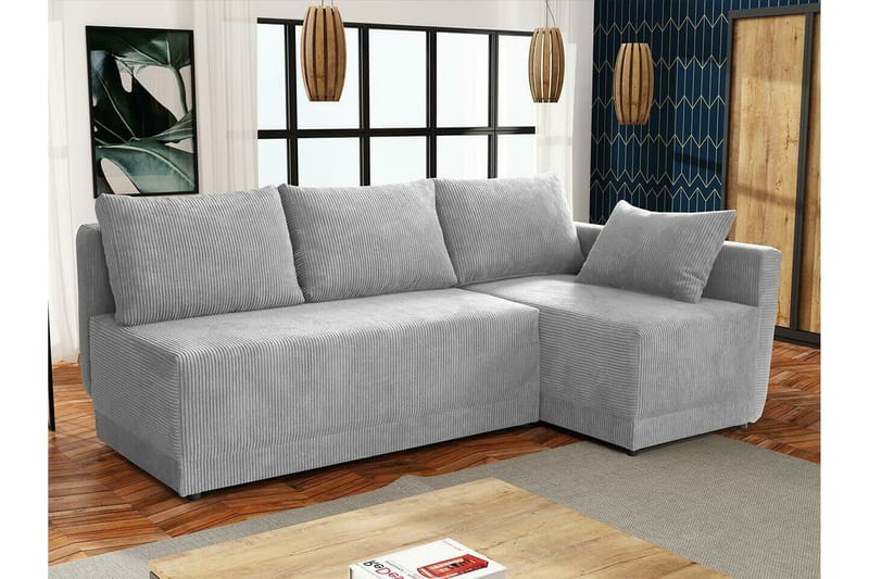 Denegal 3-sits Hörnbäddsoffa Light grey/Dark grey - Huonekalut - Sohva - Vuodesohva