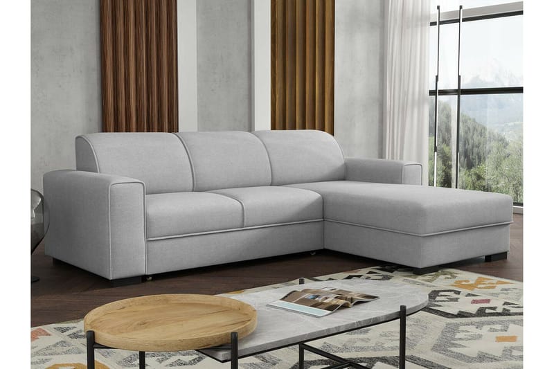 Denegal 3-sits Hörnbäddsoffa Ljusgrå - Huonekalut - Sohva - Vuodesohva