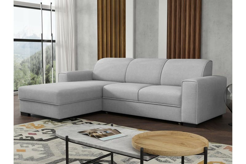 Denegal 3-sits Hörnbäddsoffa Ljusgrå - Huonekalut - Sohva - Vuodesohva