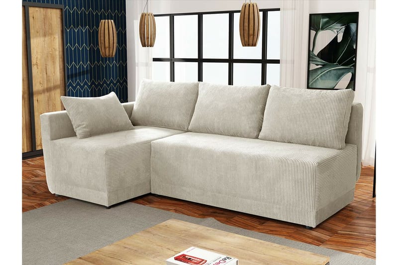 Denegal 3-sits Hörnbäddsoffa NO_BRAND beige - Huonekalut - Sohva - Vuodesohva