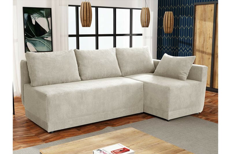 Denegal 3-sits Hörnbäddsoffa NO_BRAND beige - Huonekalut - Sohva - Vuodesohva