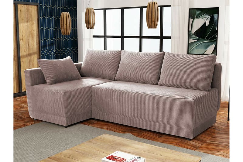Denegal 3-sits Hörnbäddsoffa NO_BRAND Brown - Huonekalut - Sohva - Vuodesohva