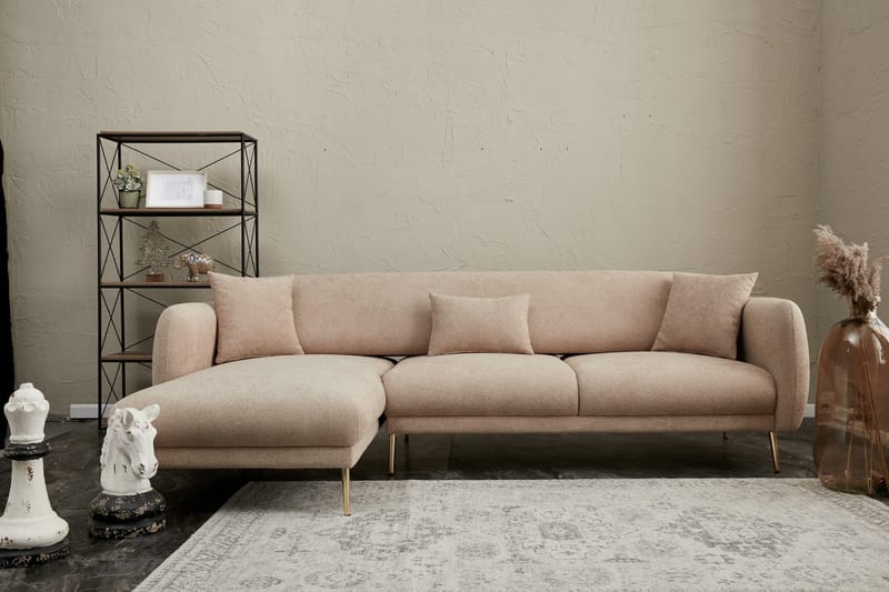 Devika vuodesohva divaanilla 4-istuttava - Beige - Huonekalut - Sohva - Vuodesohva