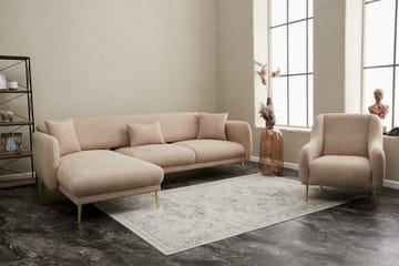 Devika vuodesohva divaanilla 4-istuttava - Beige - Huonekalut - Sohva - Vuodesohva