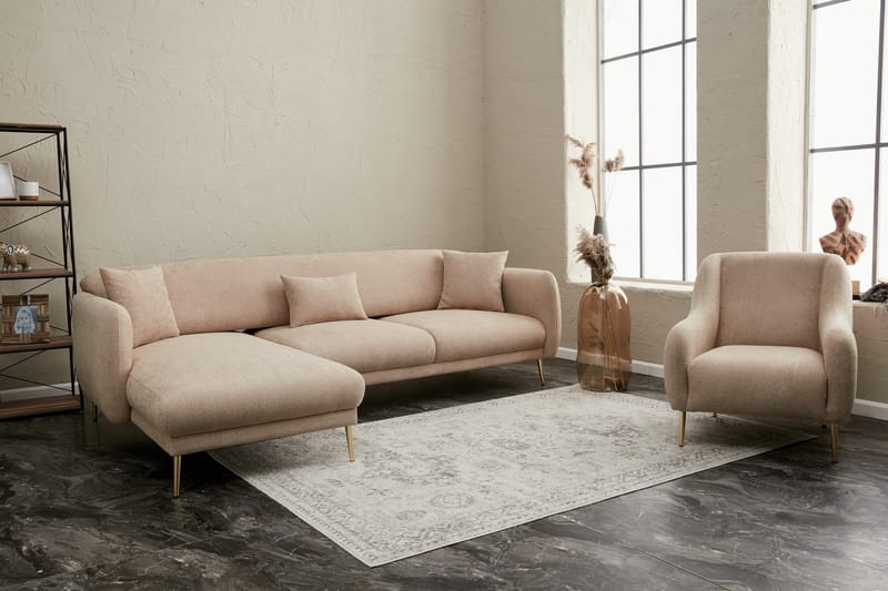 Devika vuodesohva divaanilla 4-istuttava - Beige - Huonekalut - Sohva - Vuodesohva