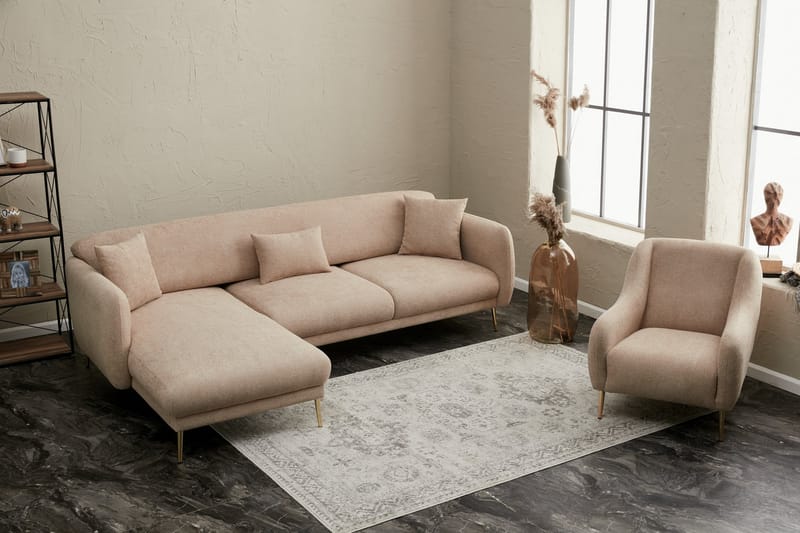 Devika vuodesohva divaanilla 4-istuttava - Beige - Huonekalut - Sohva - Vuodesohva
