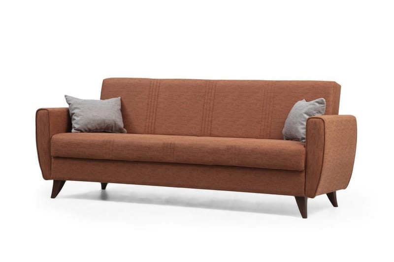 Dewan 3-istuttava vuodesohva 96x183 cm säilytystilalla kankaisena - Terrakotta - Huonekalut - Sohva - Vuodesohva - 3 istuttava vuodesohva