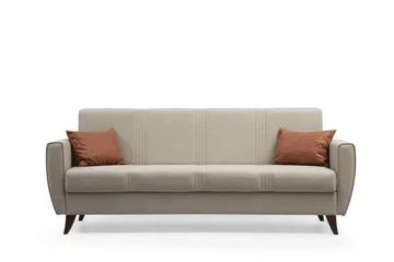 Dewan 3-istuttava vuodesohva 96x183 cm säilytystilalla pellavaa - Beige - Huonekalut - Sohva - Vuodesohva - 3 istuttava vuodesohva