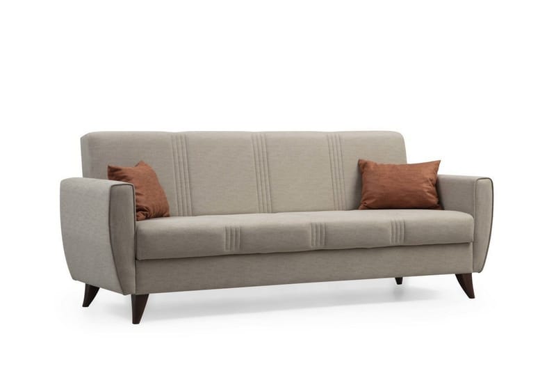 Dewan 3-istuttava vuodesohva 96x183 cm säilytystilalla pellavaa - Beige - Huonekalut - Sohva - Vuodesohva - 3 istuttava vuodesohva