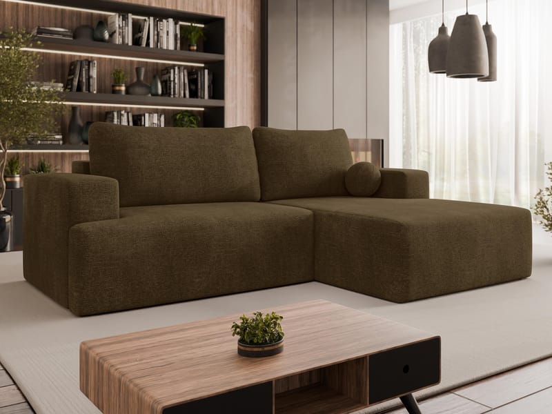 Deylor Vuodesohva divaanilla 3istuttava - Ruskea - Huonekalut - Sohva - Vuodesohva