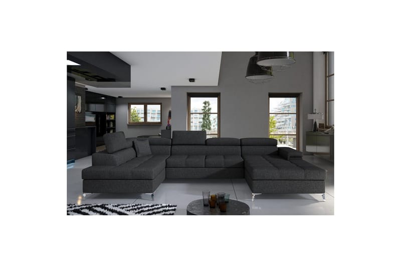 Divaani Eltap Eduardo 337x205x88 cm, Inari 96, tummanharmaa, Vasen