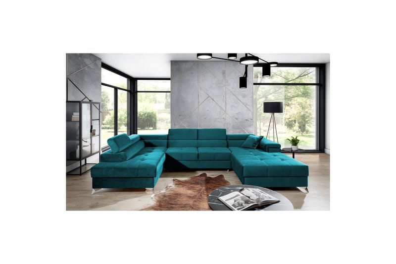 Divaani Eltap Eduardo 337x205x88 cm, Kronos 13, vaaleansininen, Vasen