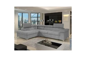 Divaani Eltap Eridano 275x202x88 cm - Manhattan 03, Vaaleanharmaa, Vasen - Huonekalut - Sohva - Vuodesohva