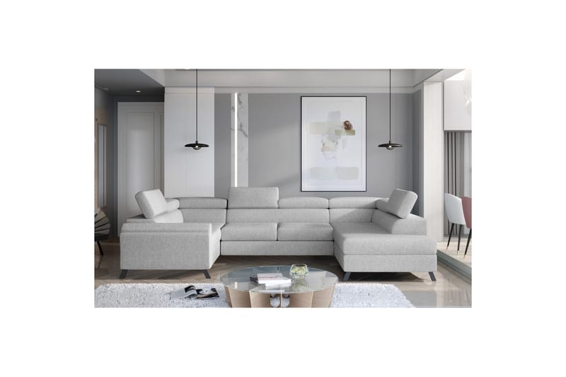 Divaani Eltap Escada 336x200x92 cm - Grande 81, Harmaa, Oikea - Huonekalut - Sohva - Vuodesohva