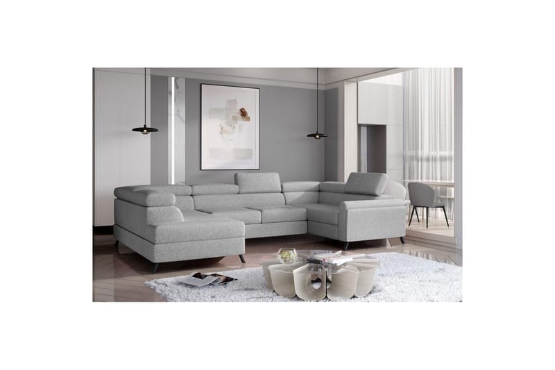 Divaani Eltap Escada 336x200x92 cm - Grande 81, Harmaa, Vasen - Huonekalut - Sohva - Vuodesohva