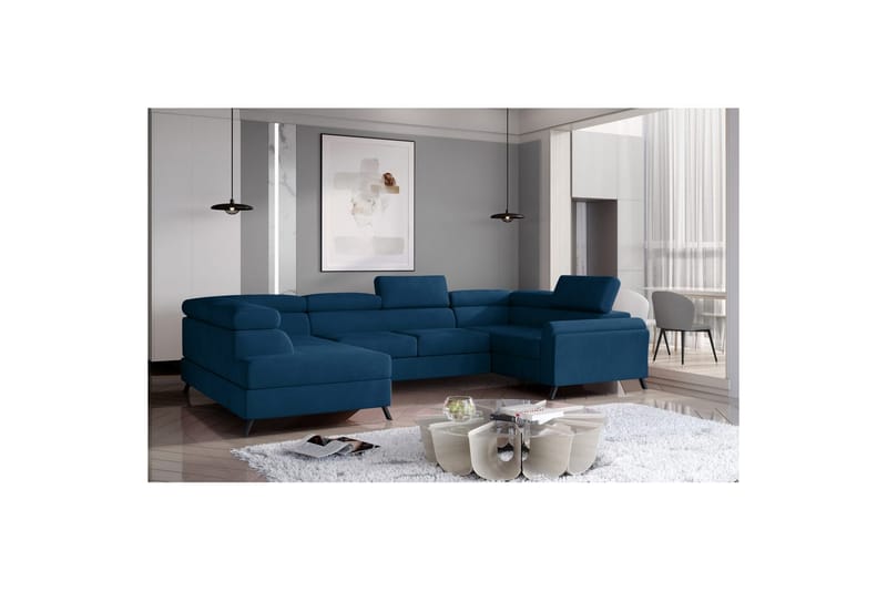 Divaani Eltap Escada 336x200x92 cm - Monolith 77, sininen, Vasen - Huonekalut - Sohva - Vuodesohva